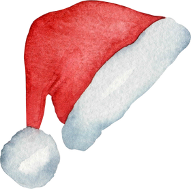 Watercolor red hat christmas